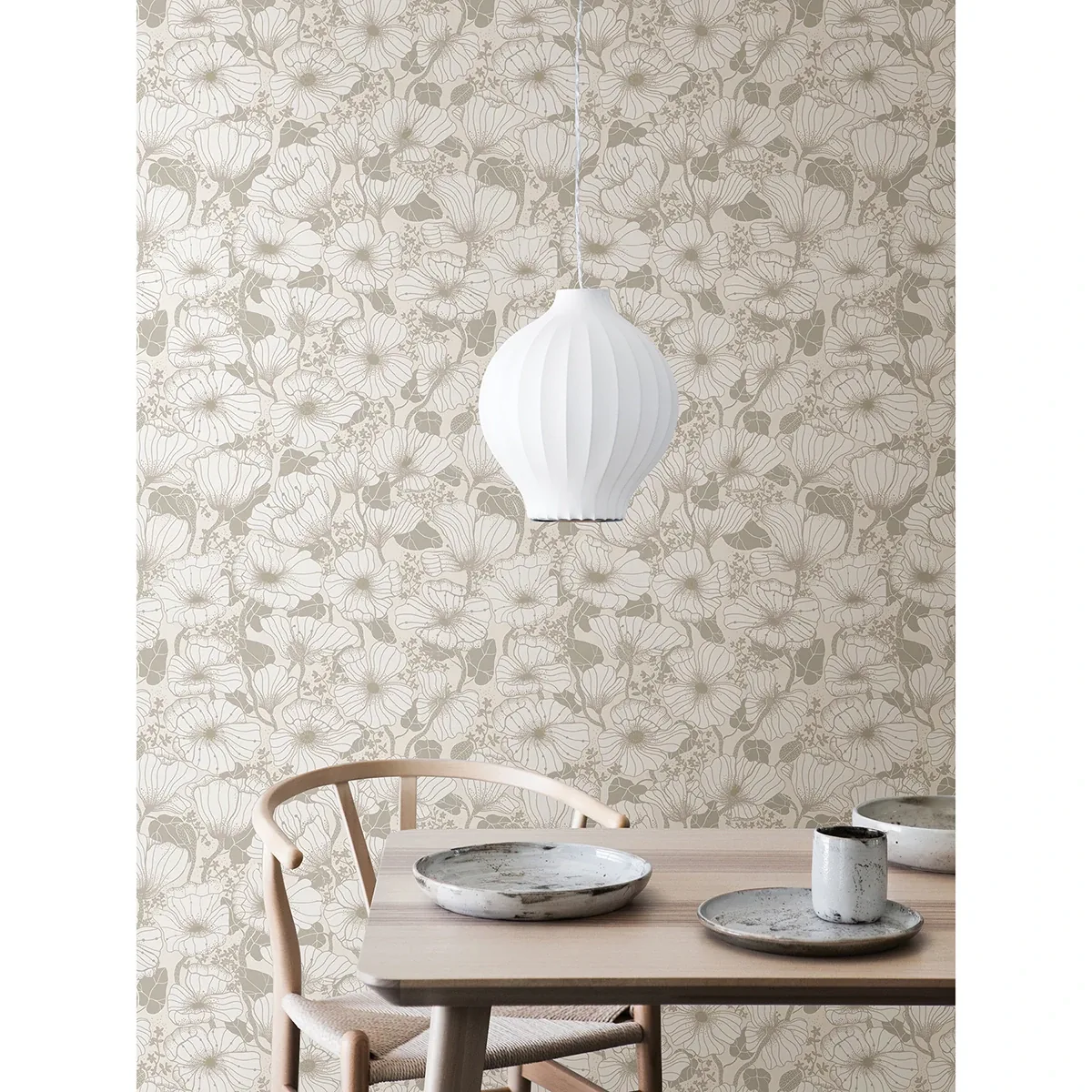 A-Street Prints Matilda Grey Poppy Fields Wallpaper - SKU 2932-65109