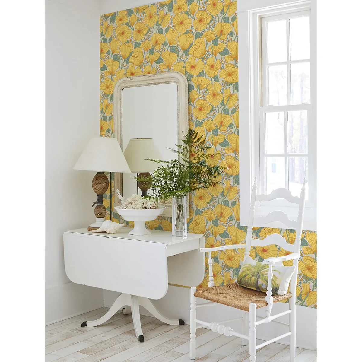 A-Street Prints Matilda Yellow Poppy Fields Wallpaper - SKU 2932-65112