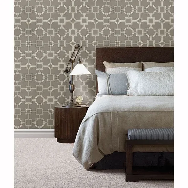 A-Street Prints Matrix Taupe Geometric Wallpaper - SKU 2625-21810