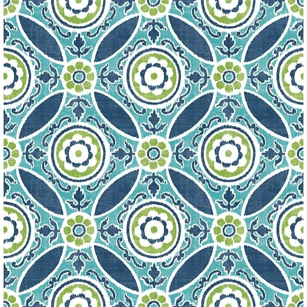 2744-24115 | Maya Teal Medallion Wallpaper