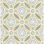 A-Street Prints Maya Yellow Medallion Wallpaper - SKU 2744-24114