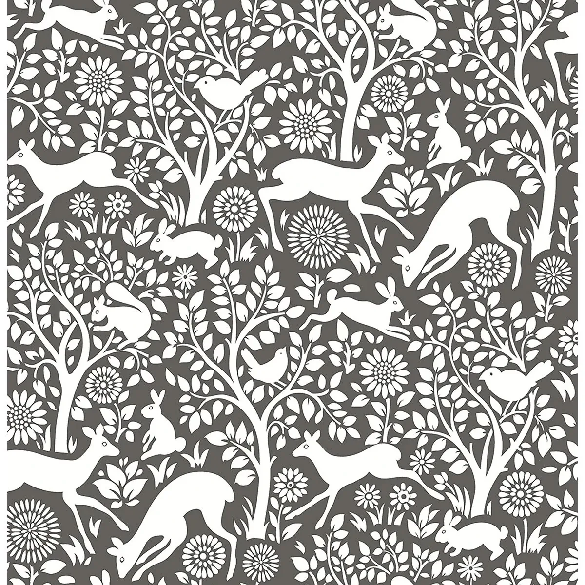 A-Street Prints Meadow Charcoal Animals Wallpaper - SKU 2702-22729