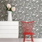 A-Street Prints Meadow Charcoal Animals Wallpaper - SKU 2702-22729
