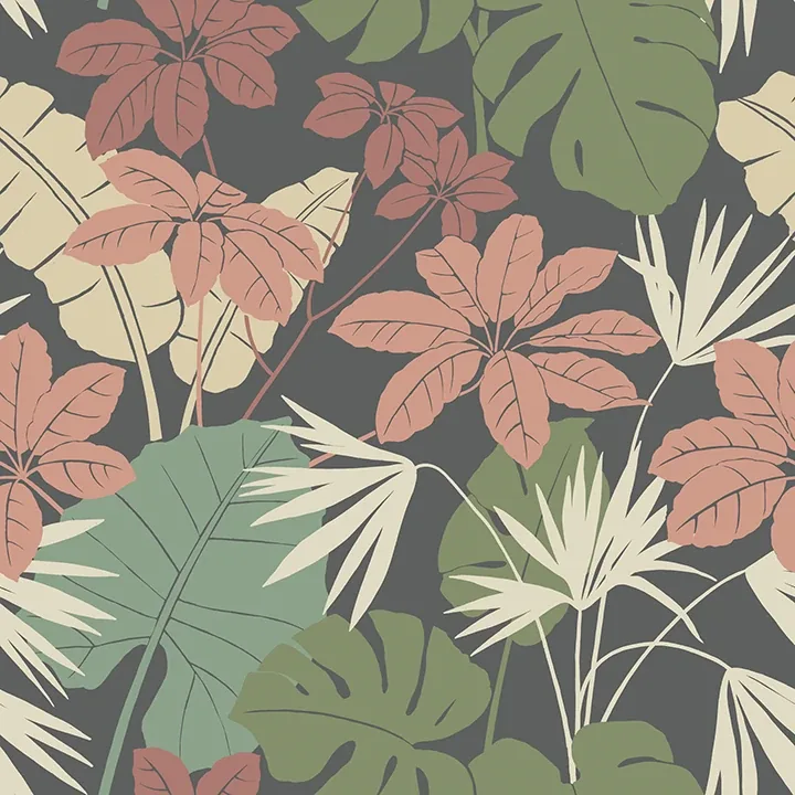 4122-72410 | Medellin Black Rainforest Floor Wallpaper