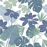 A-Street Prints Medellin Blue Rainforest Floor Wallpaper - SKU 4122-72411