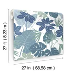 A-Street Prints Medellin Blue Rainforest Floor Wallpaper - SKU 4122-72411