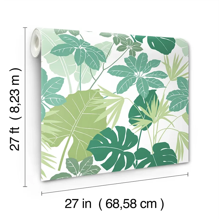 A-Street Prints Medellin Green Rainforest Floor Wallpaper - SKU 4122-72409