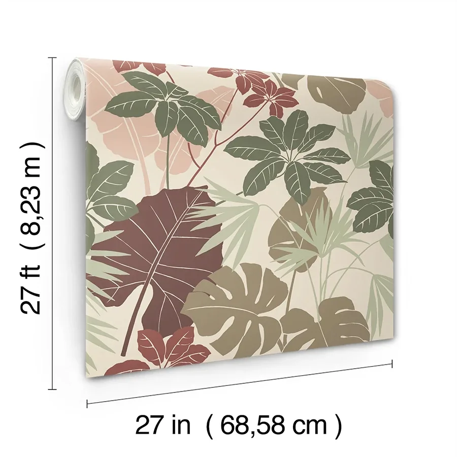 A-Street Prints Medellin Neutral Rainforest Floor Wallpaper - SKU 4122-72408