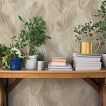 A-Street Prints Melora Beige Leaf Wallpaper - SKU 4202-571554
