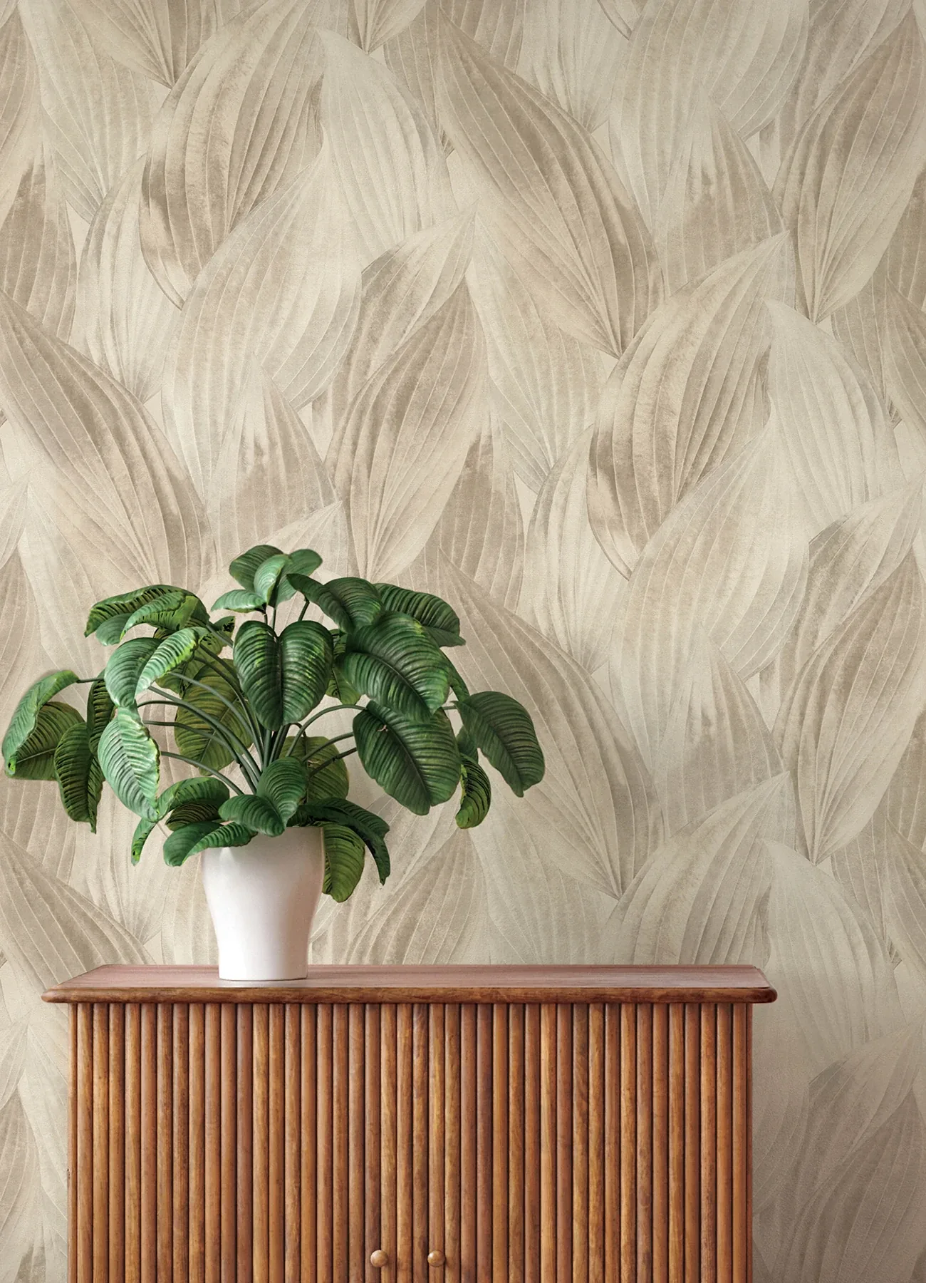 A-Street Prints Melora Beige Leaf Wallpaper - SKU 4202-571554