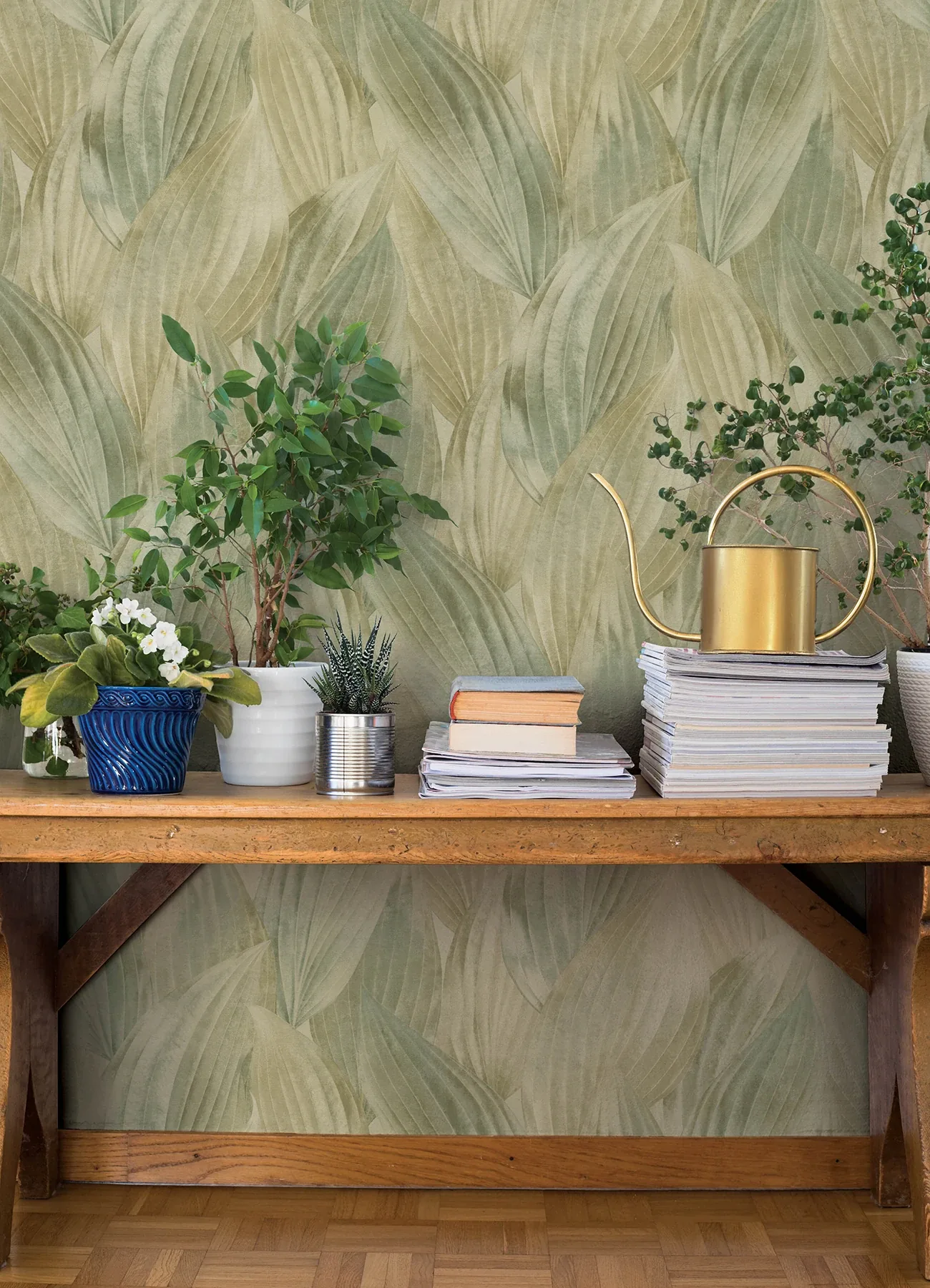 A-Street Prints Melora Green Leaf Wallpaper - SKU 4202-571547