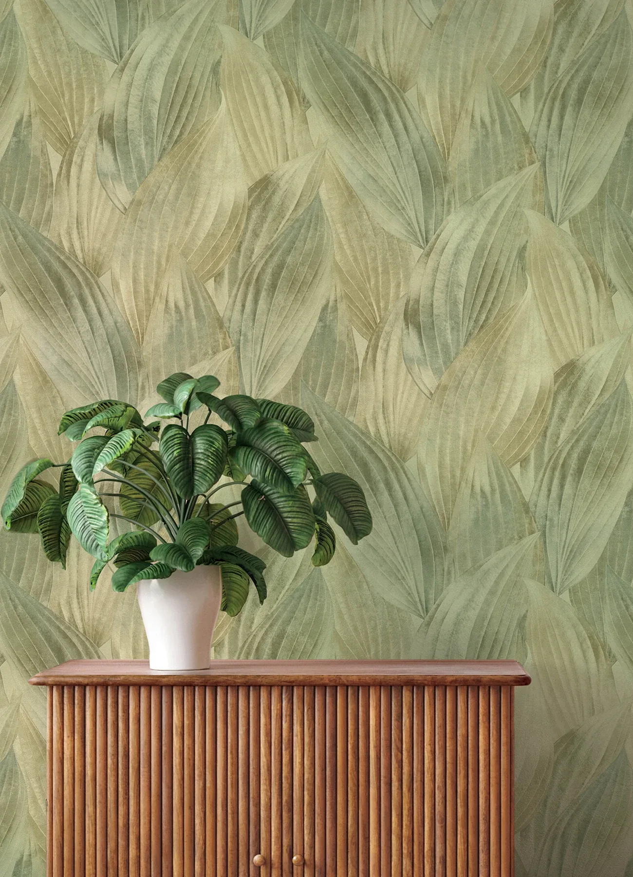 A-Street Prints Melora Green Leaf Wallpaper - SKU 4202-571547