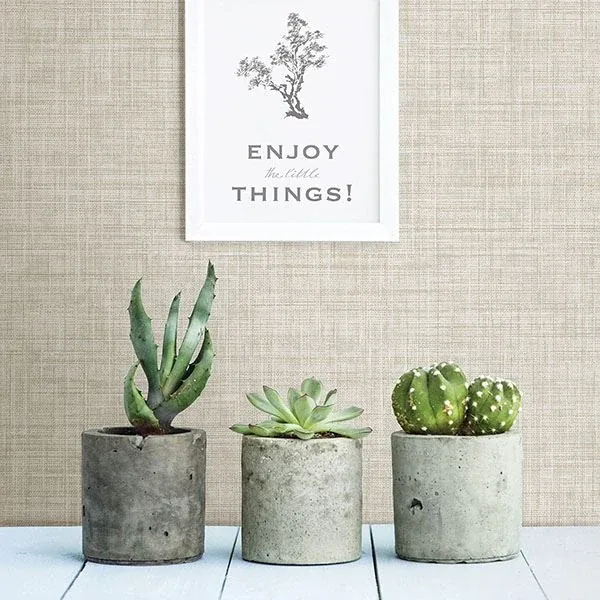 A-Street Prints Mendocino Beige Linen Wallpaper - SKU 2821-24273