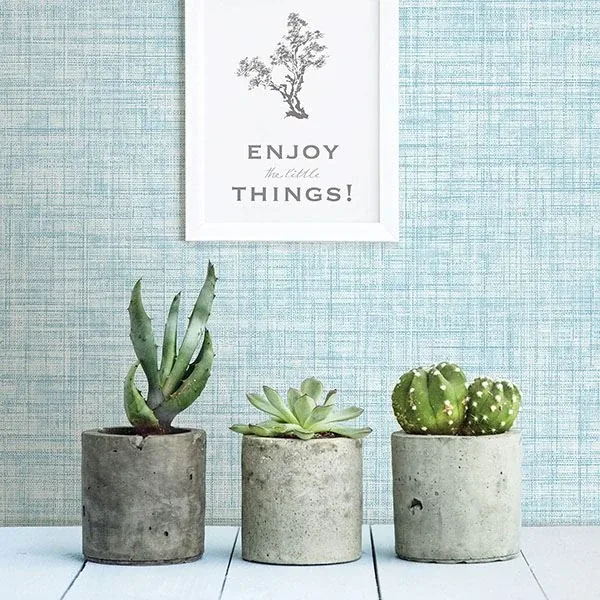 A-Street Prints Mendocino Blue Linen Wallpaper - SKU 2821-24276