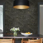 A-Street Prints Meness Black Metallic Marbling Wallpaper - SKU 4105-86619