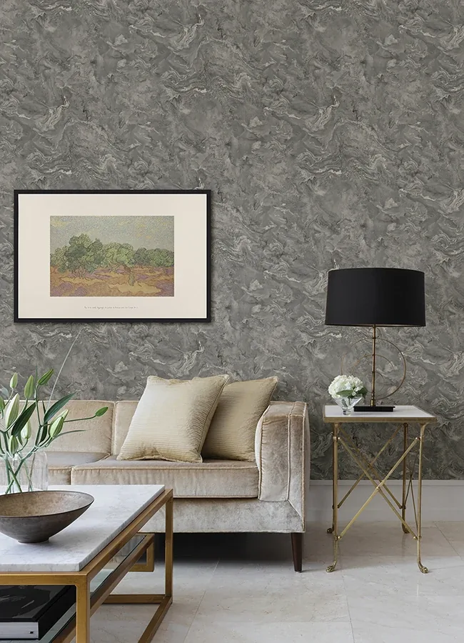 A-Street Prints Meness Grey Metallic Marbling Wallpaper | Wallpaper Twins A-Street Prints Meness Grey Metallic Marbling Wallpaper - SKU 4105-86618
