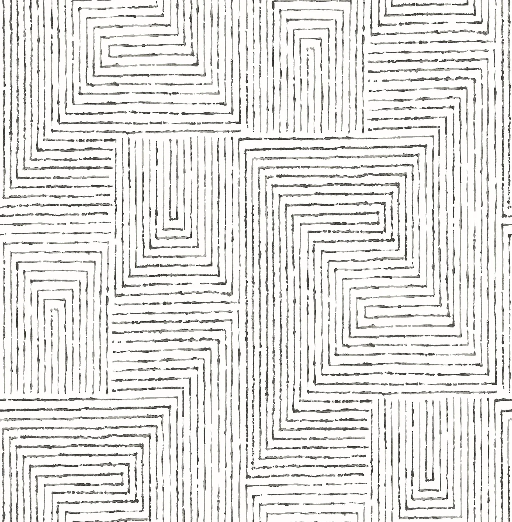 2964-25958 | Merritt Black Geometric Wallpaper