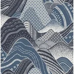 A-Street Prints Meru Navy Mountain Wallpaper - SKU 2764-24333