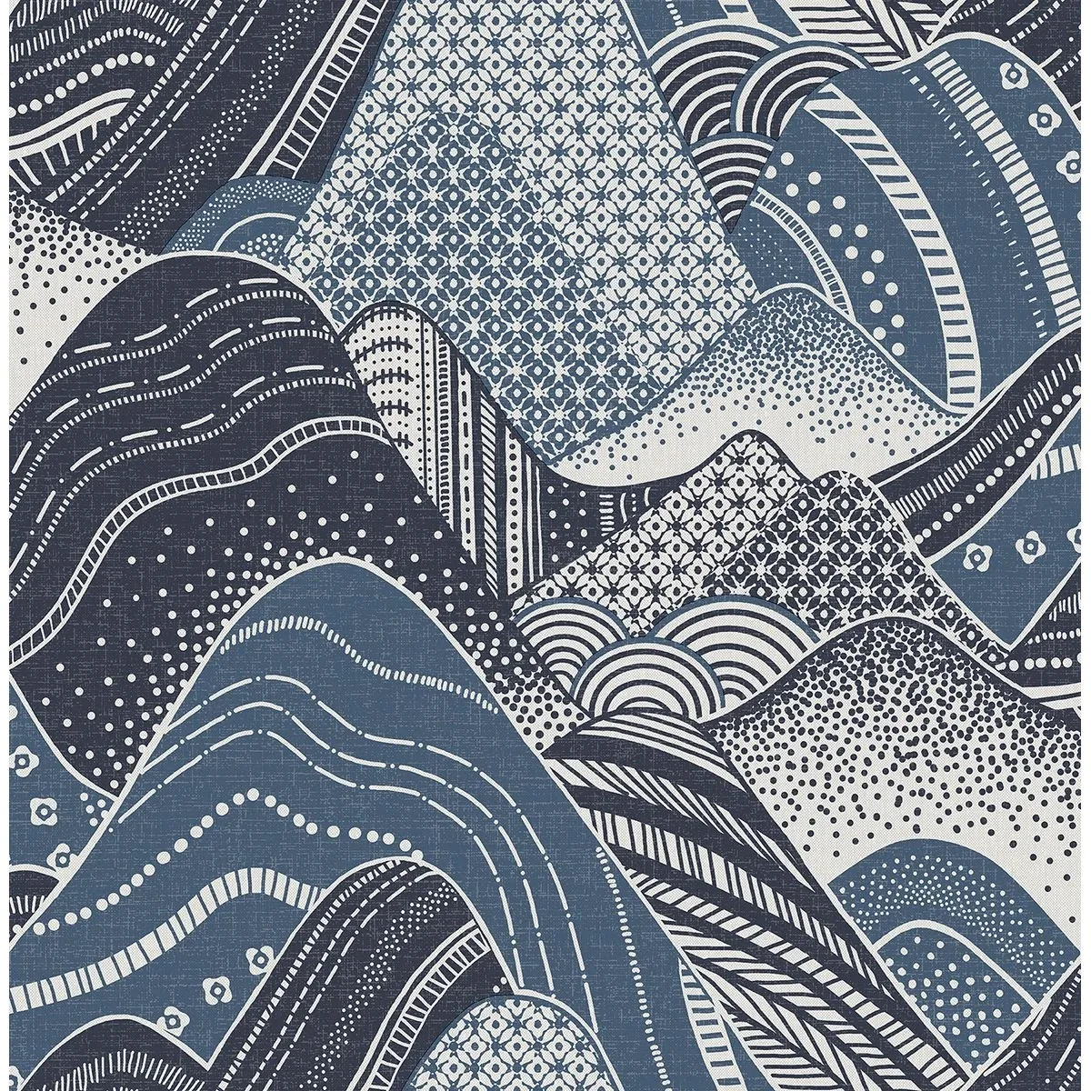 A-Street Prints Meru Navy Mountain Wallpaper - SKU 2764-24333