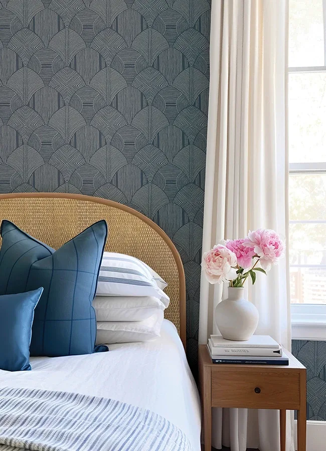 A-Street Prints Meyberg Blue Geometric Wallpaper - SKU 4155-72807