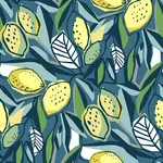 A-Street Prints Meyer Blue Citrus Wallpaper - SKU 4014-26422