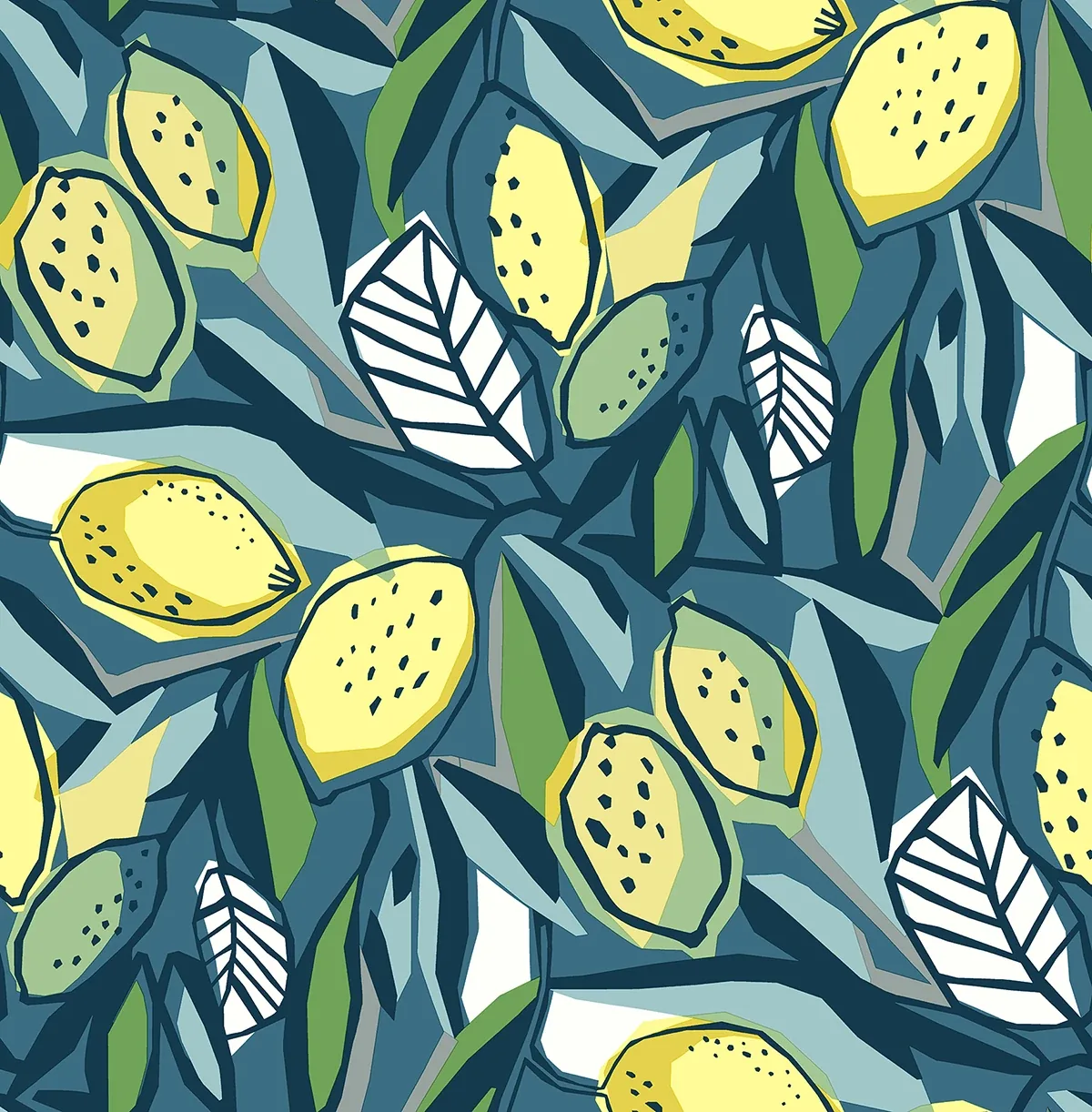 4014-26422 | Meyer Blue Citrus Wallpaper