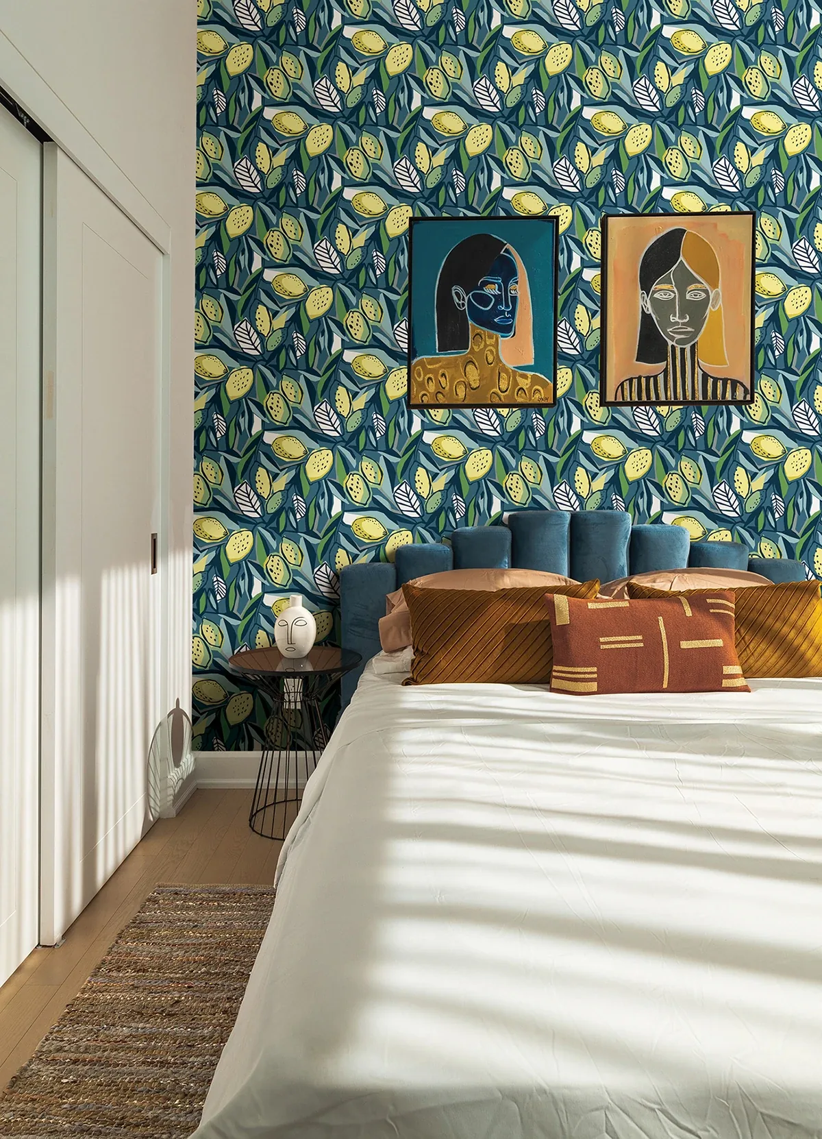 A-Street Prints Meyer Blue Citrus Wallpaper - SKU 4014-26422