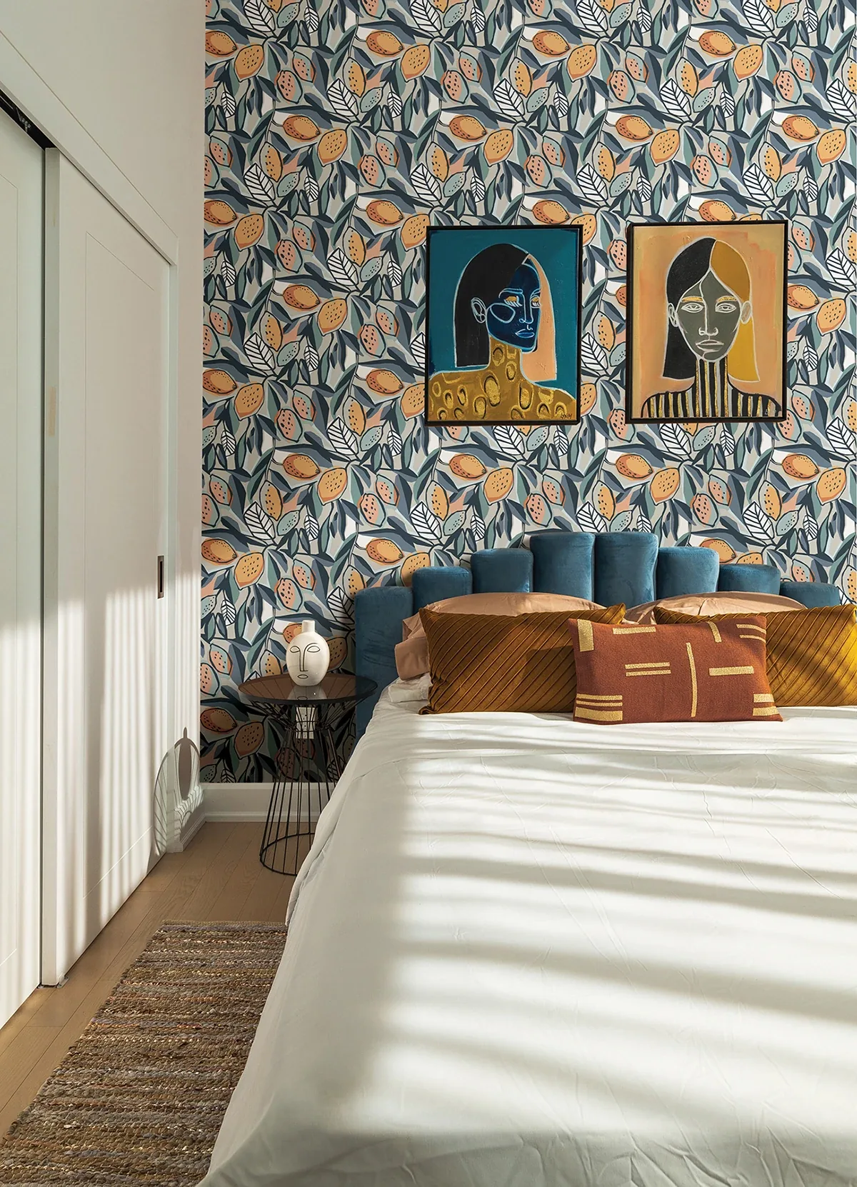 A-Street Prints Meyer Teal Citrus Wallpaper - SKU 4014-26421