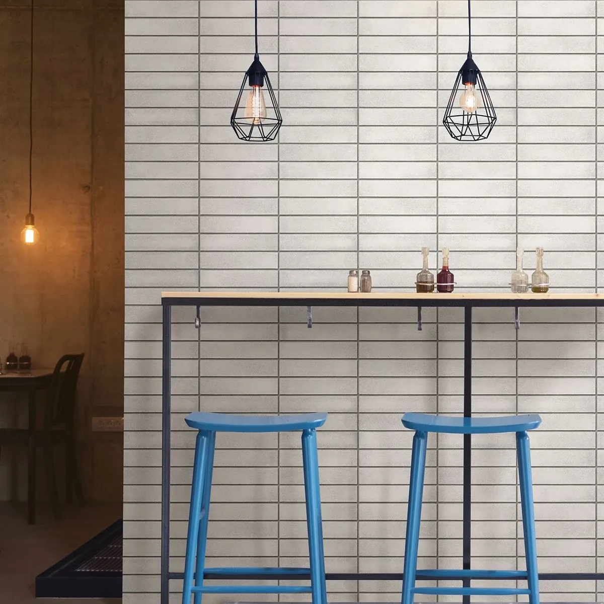A-Street Prints Midcentury Light Grey Modern Bricks Wallpaper - SKU 2922-25374