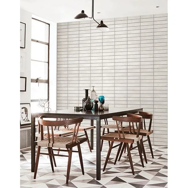 A-Street Prints Midcentury Modern White Brick Wallpaper - SKU 2540-24026