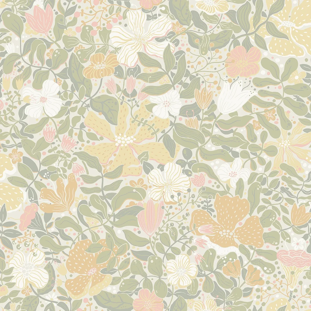 4111-63019 | Midsommar Pastel Floral Medley Wallpaper