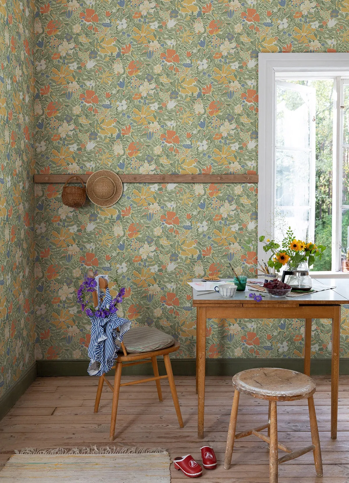 A-Street Prints Midsommar Sage Floral Medley Wallpaper | Wallpaper Twins A-Street Prints Midsommar Sage Floral Medley Wallpaper - SKU 4111-63018