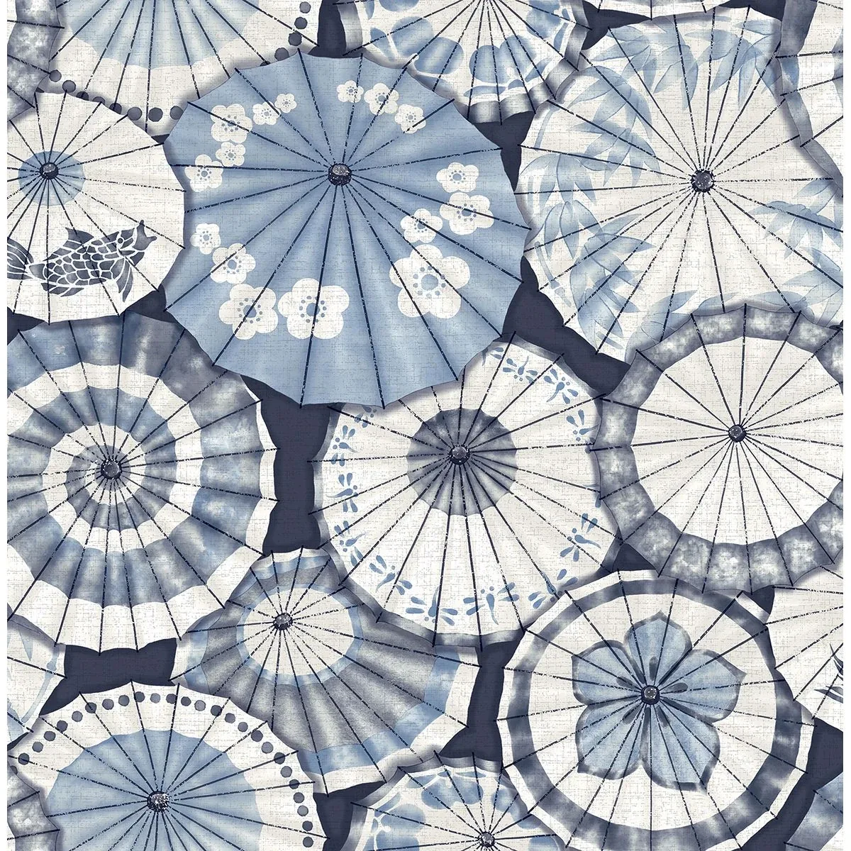 2764-24361 | Mikado Blue Parasol Wallpaper
