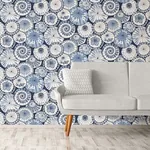 A-Street Prints Mikado Blue Parasol Wallpaper - SKU 2764-24361