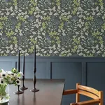 A-Street Prints Mildred Charcoal Botanical Trail Wallpaper | Wallpaper Twins A-Street Prints Mildred Charcoal Botanical Trail Wallpaper - SKU 4155-72815