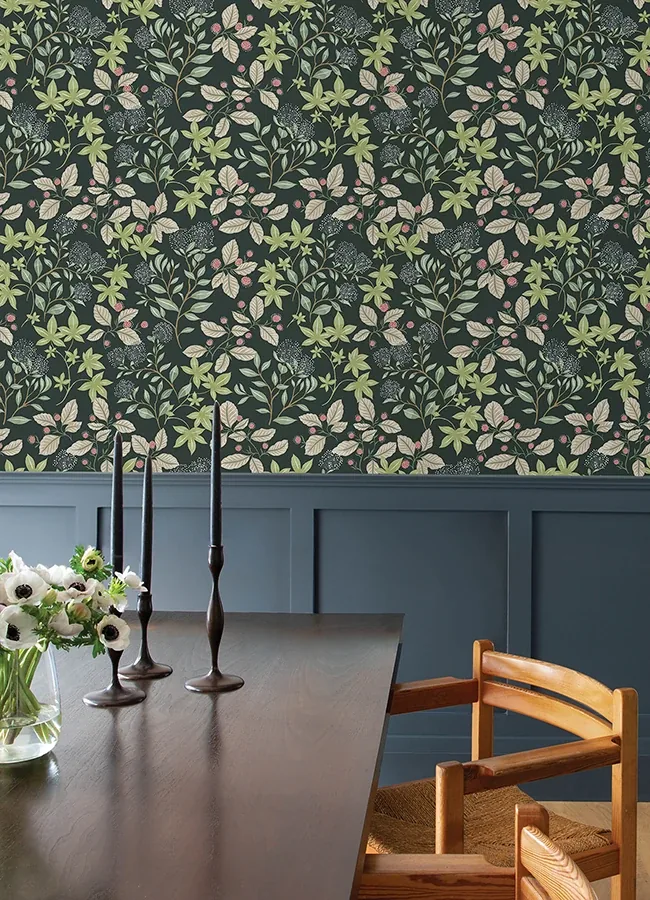 A-Street Prints Mildred Evergreen Botanical Trail Wallpaper | Wallpaper Twins A-Street Prints Mildred Evergreen Botanical Trail Wallpaper - SKU 4155-72813