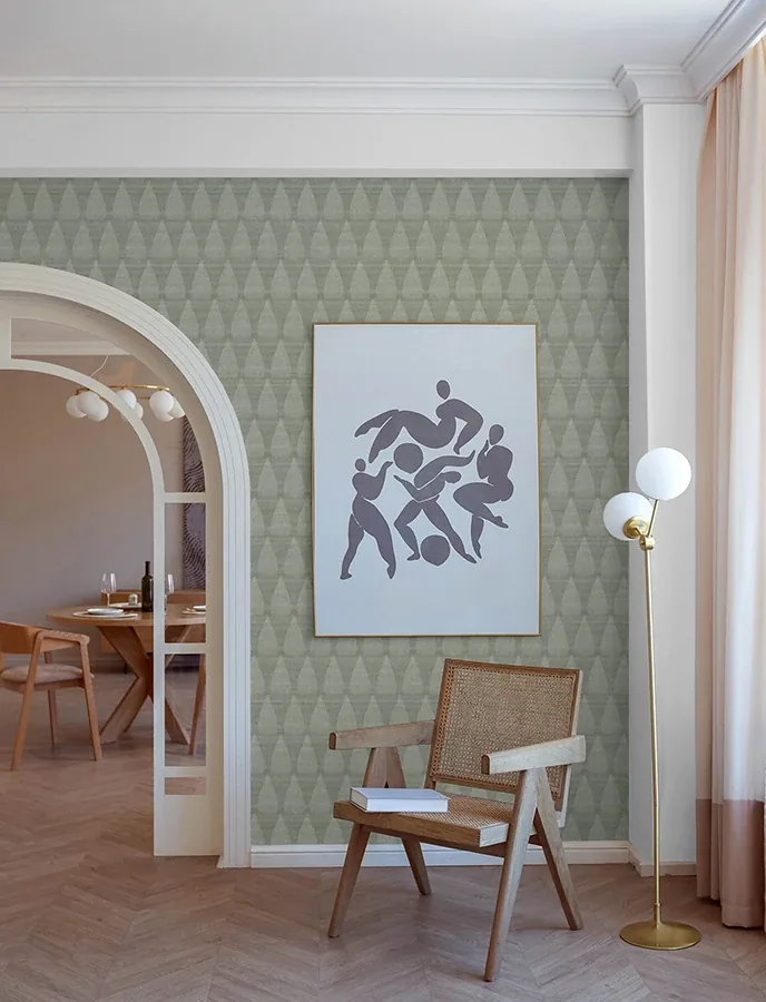 A-Street Prints Mirko Sage Ogee Wallpaper - SKU 4141-27146