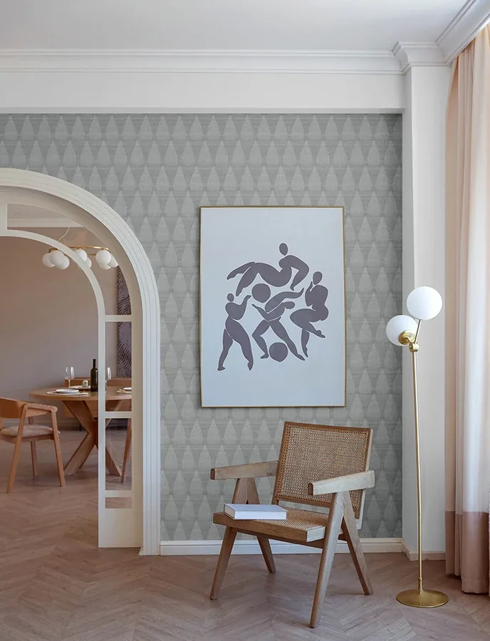 A-Street Prints Mirko Stone Ogee Wallpaper - SKU 4141-27143