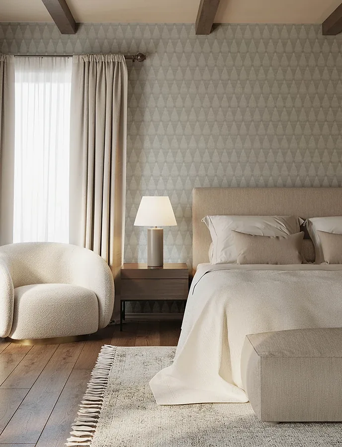 A-Street Prints Mirko Stone Ogee Wallpaper - SKU 4141-27143