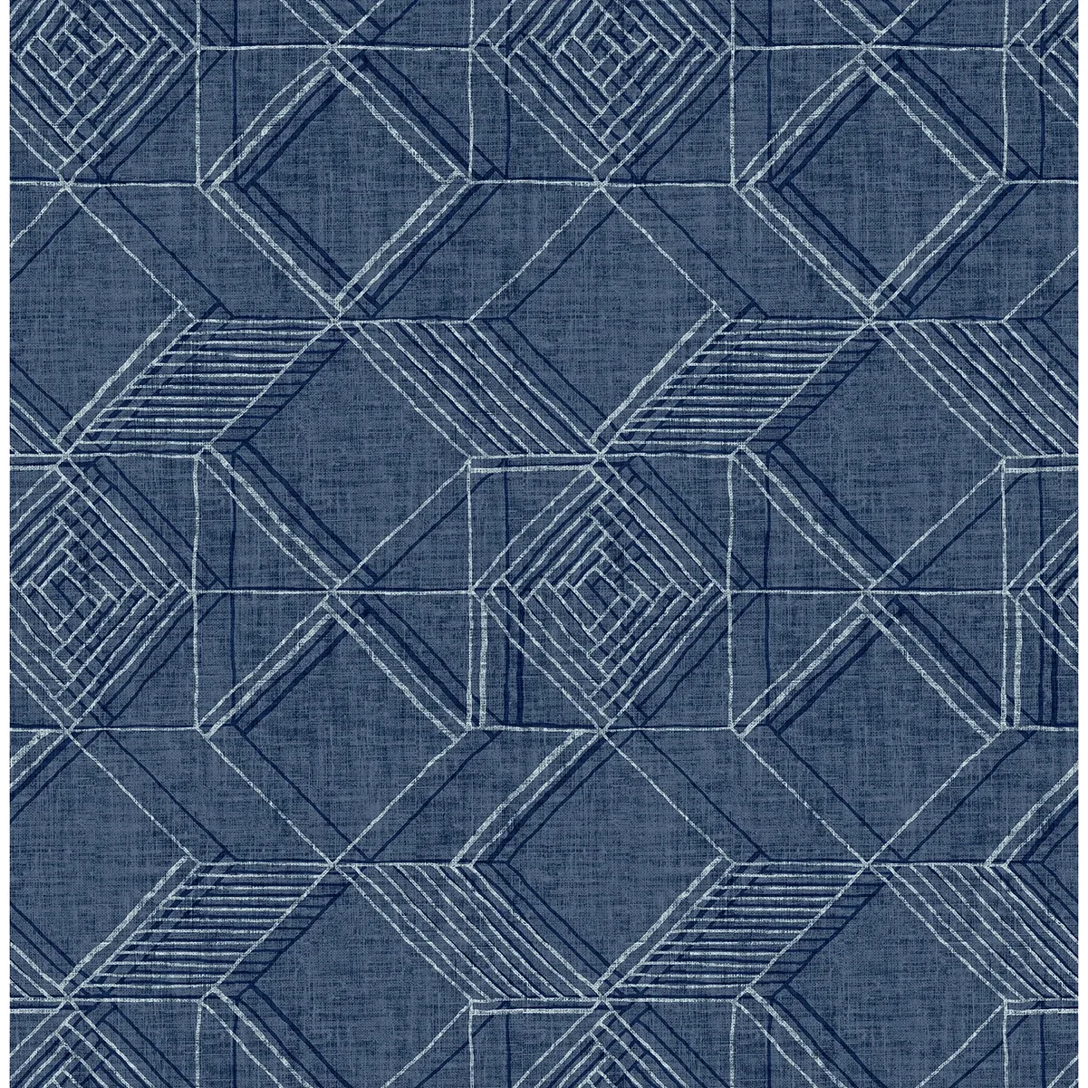 2969-26017 | Moki Blue Lattice Geometric Wallpaper