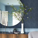 A-Street Prints Moki Blue Lattice Geometric Wallpaper - SKU 2969-26017