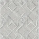 A-Street Prints Moki Grey Lattice Geometric Wallpaper - SKU 2969-26018