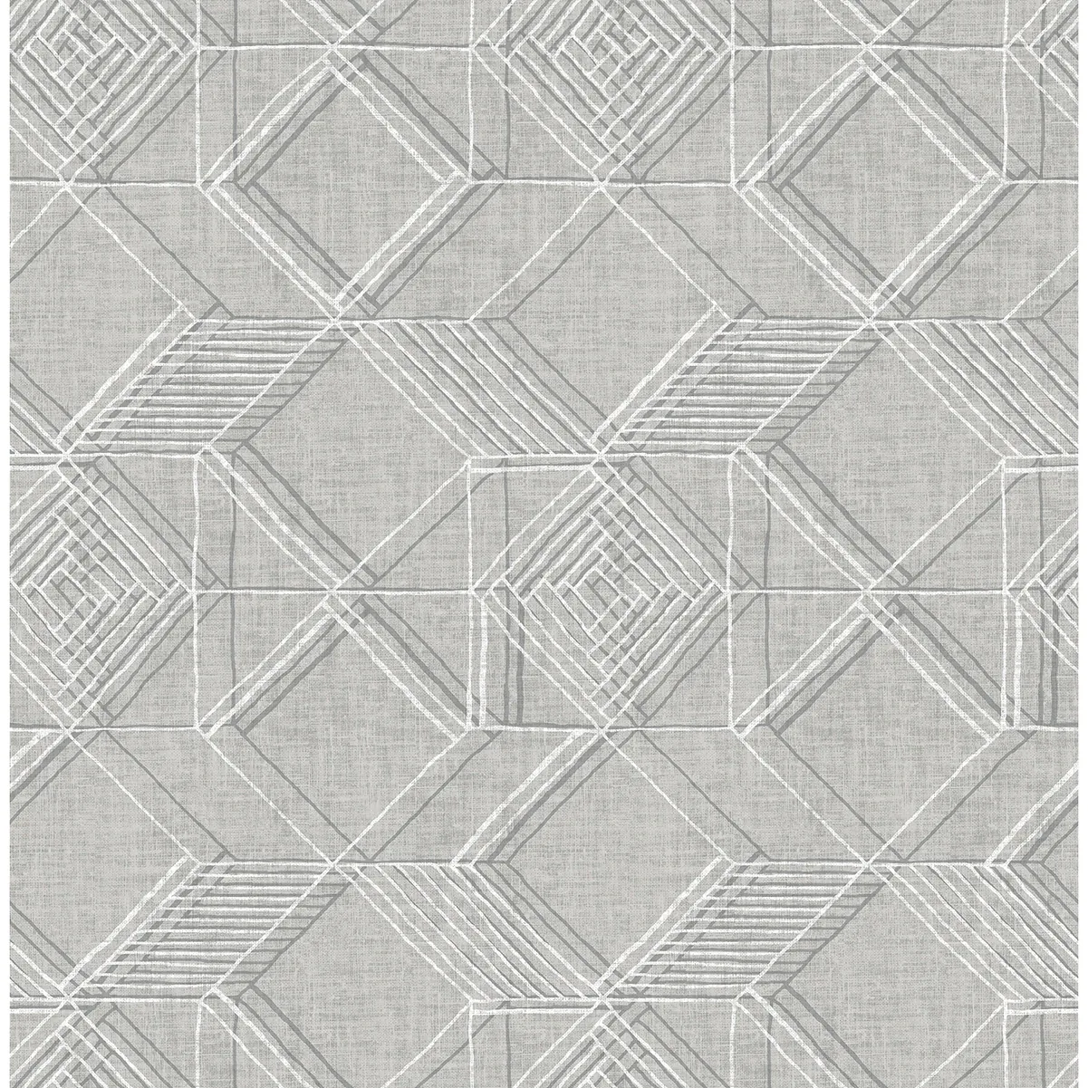 2969-26018 | Moki Grey Lattice Geometric Wallpaper