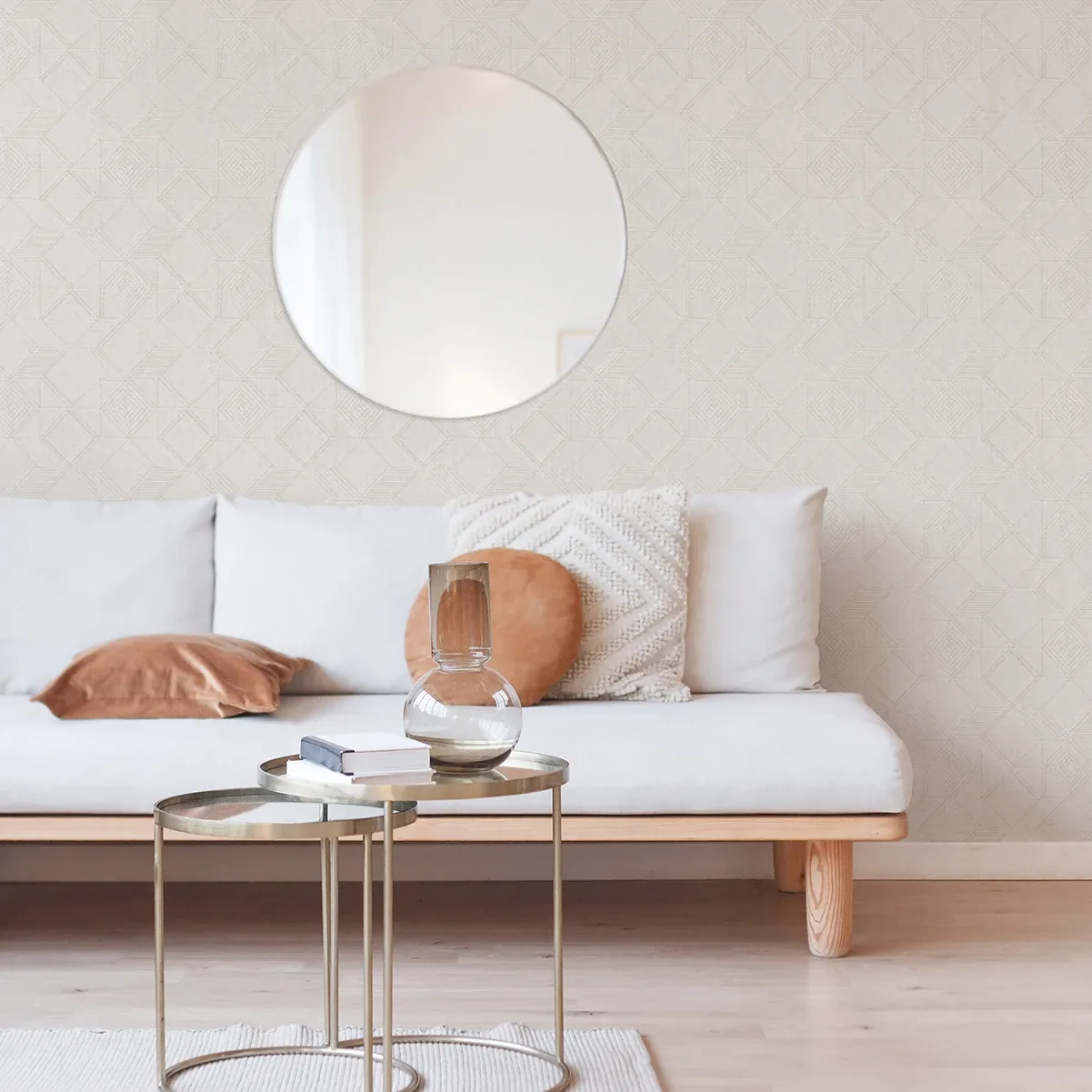 A-Street Prints Moki Off White Lattice Geometric Wallpaper - SKU 2969-26019