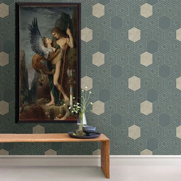 A-Street Prints Momentum Dark Green Geometric Wallpaper - SKU 2902-25545