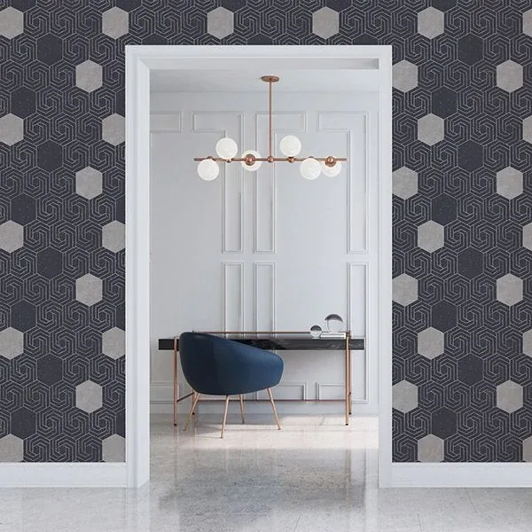 A-Street Prints Momentum Navy Geometric Wallpaper - SKU 2902-25547
