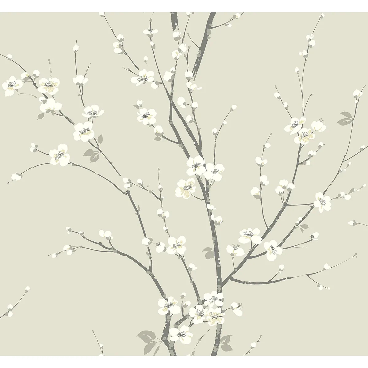2927-81805 | Monterey Ivory Floral Branch Wallpaper