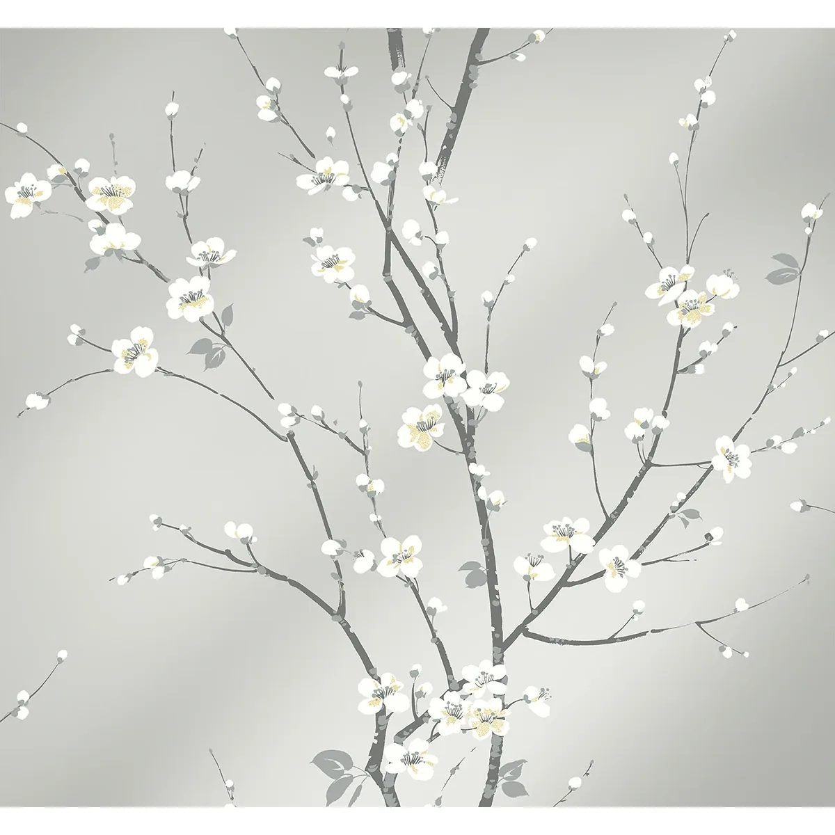 2927-81808 | Monterey Silver Mist Floral Branch Wallpaper