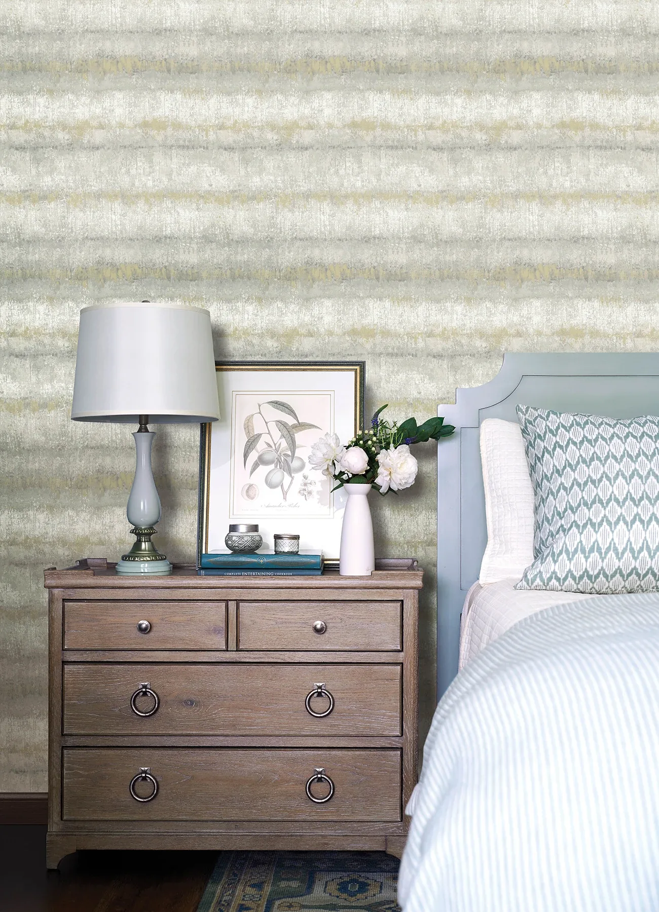 A-Street Prints Morningtide Grey Textured Stripe Wallpaper - SKU 4177-27731