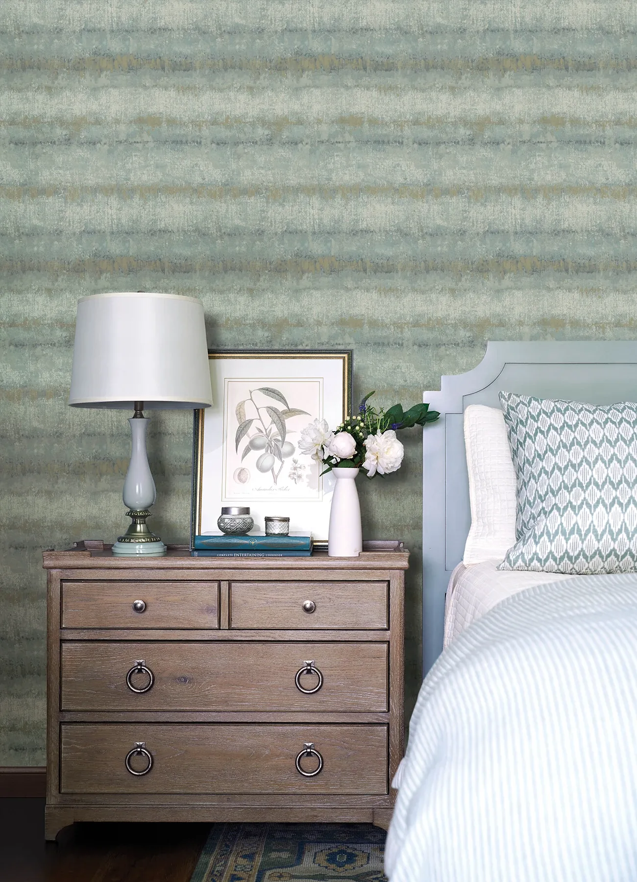 A-Street Prints Morningtide Light Blue Textured Stripe Wallpaper - SKU 4177-27733